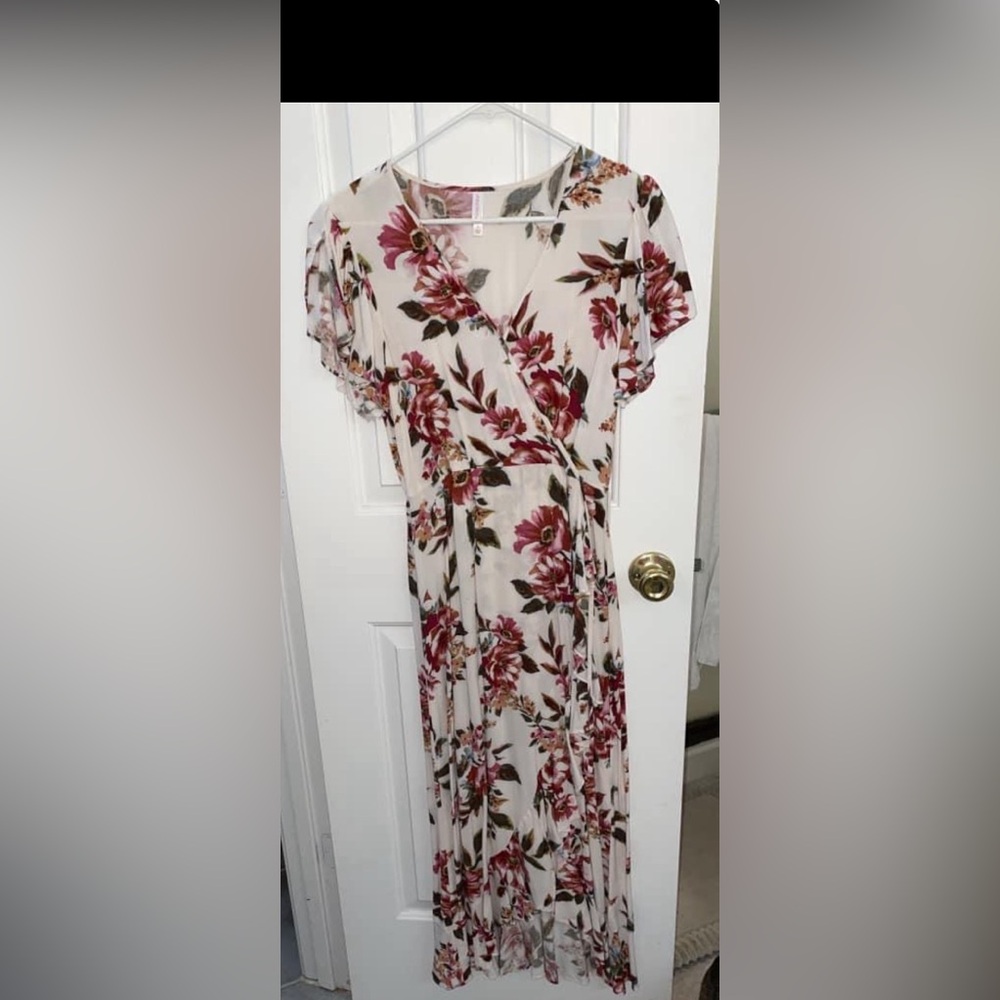 Wrap over high and low dress
